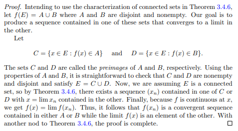 Let F A R Be A Continuous Function If E Ca Is Connected Then F E Is Connected Now By Using This Theorem Prove T 2