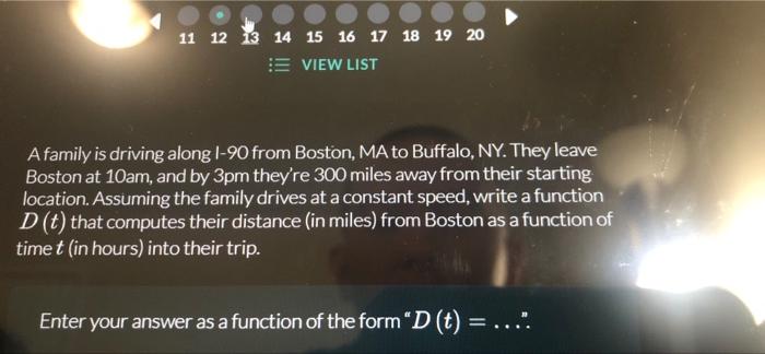 11 12 13 14 15 16 17 18 19 20 Eview List A Family Is Driving Along 1 90 From Boston Ma To Buffalo Ny They Leave Bosto 1