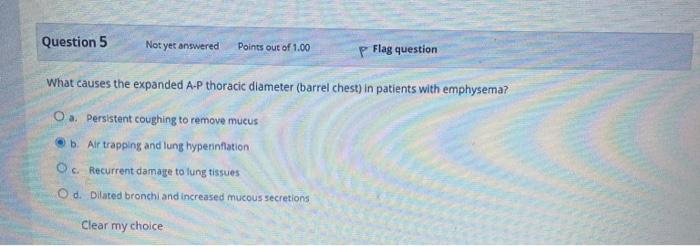 Questi Not Yet Answered Points Out Of 1 00 P Flag Question In Ards Acute Respitory Distress Syndrome Alveolar Inflamm 3