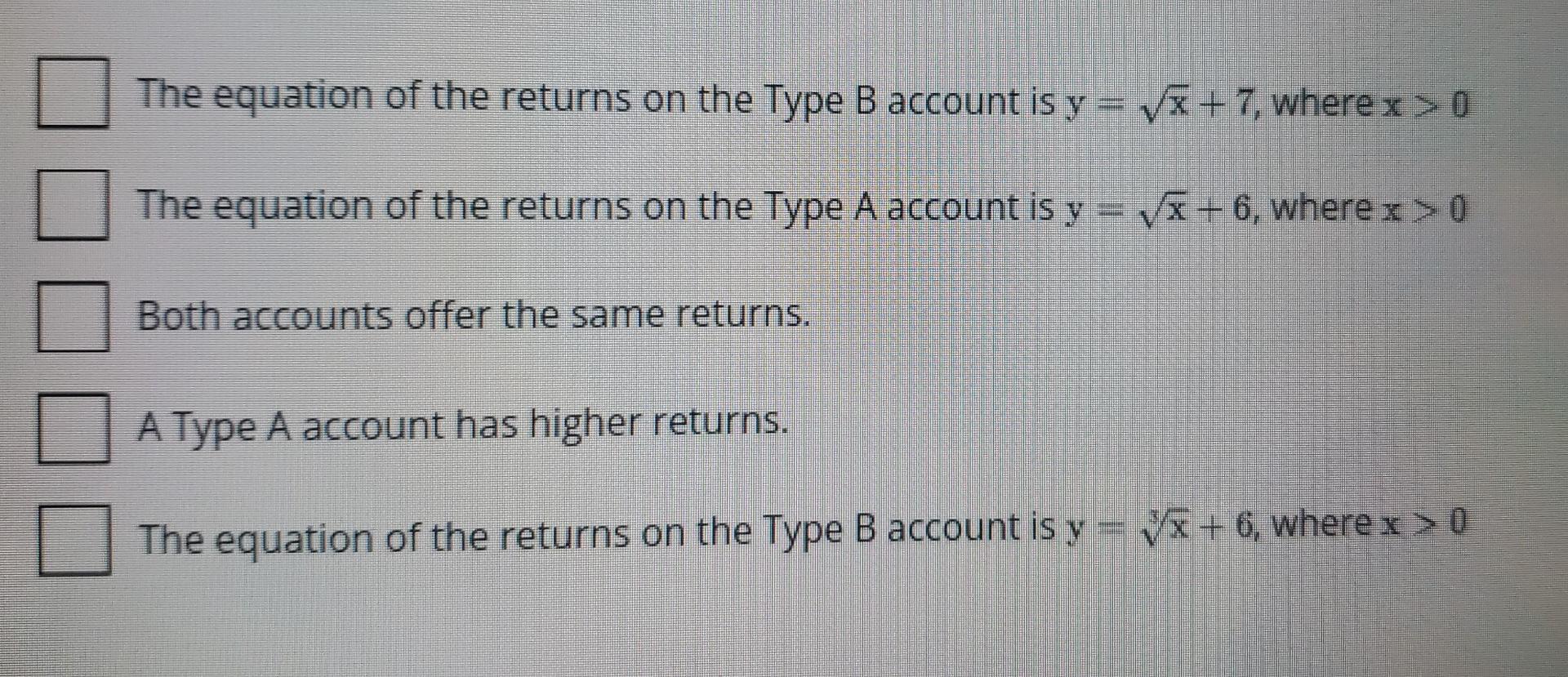The Bank Of Exponential Wealth Will Match An Investors Deposit Based On The Type Of Investment Account A Type A Investm 3