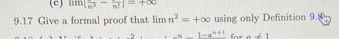 9 8 Definition For A Sequence Sn We Write Lim Sn O Provided For Each M 0 There Is A Number N Such That N N Imp 2
