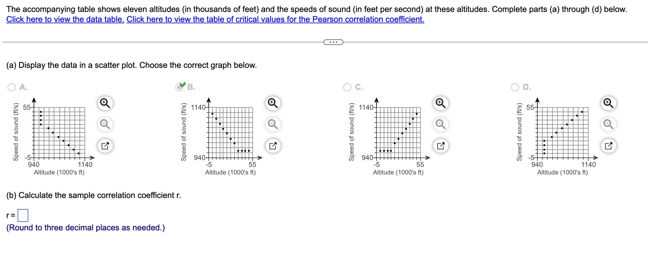 The Accompanying Table Shows Eleven Altitudes In Thousands Of Feet And The Speeds Of Sound In Feet Per Second At The 1
