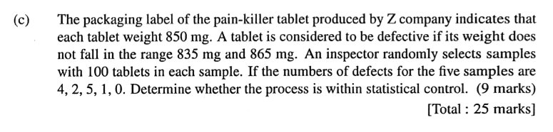 C The Packaging Label Of The Pain Killer Tablet Produced By Z Company Indicates That Each Tablet Weight 850 Mg A Tabl 1