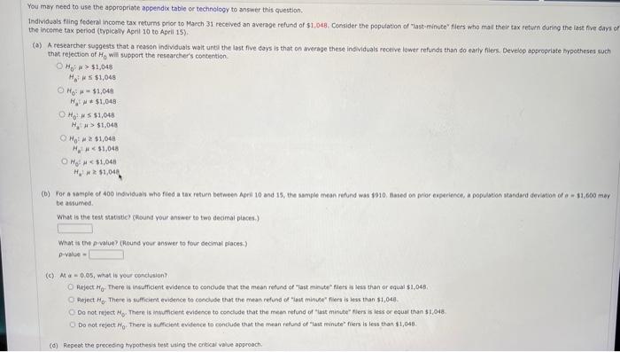 You May Need To Use The Appropriate Appendix Table Or Technology To Answer This Question Individuals Filing Federal Inc 1