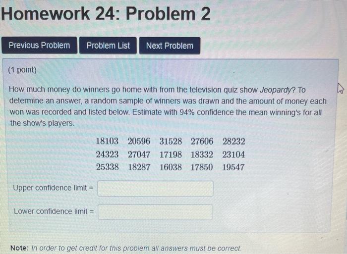 Homework 24 Problem 1 Previous Problem Problem List Next Problem 1 Point A Random Sample Of 19 Size Aa Batteries For 2