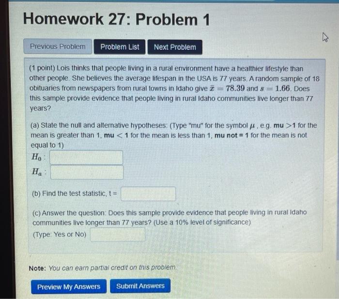 Homework 25 Problem 4 Previous Problem Problem List Next Problem 1 Point A Medical Researcher Wants To Investigate Th 3