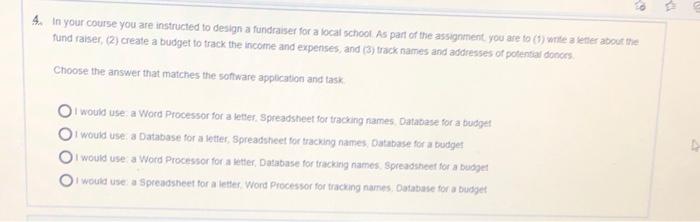 4 In Your Course You Are Instructed To Design A Fundraiser For A Local School As Part Of The Assignment You Are To 1 1