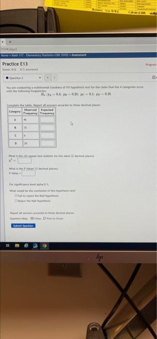 71170 P 2 Home Math 117 Elementary Statistics Crm 35452 Assessment Practice E13 Score 016 0 2 Awred Quention 2 With T 1