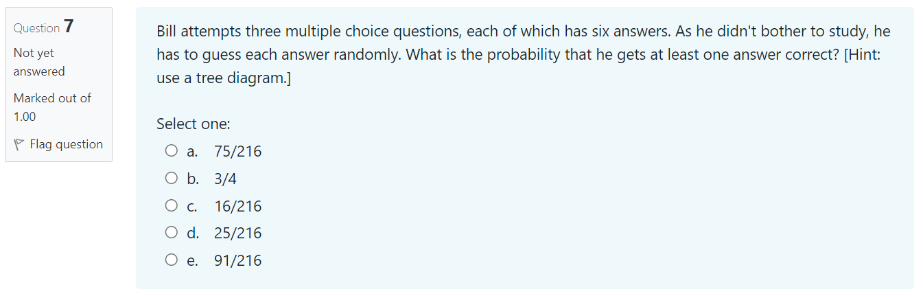 Question 7 Not Yet Answered Marked Out Of 1 00 Flag Question Bill Attempts Three Multiple Choice Questions Each Of Whic 1