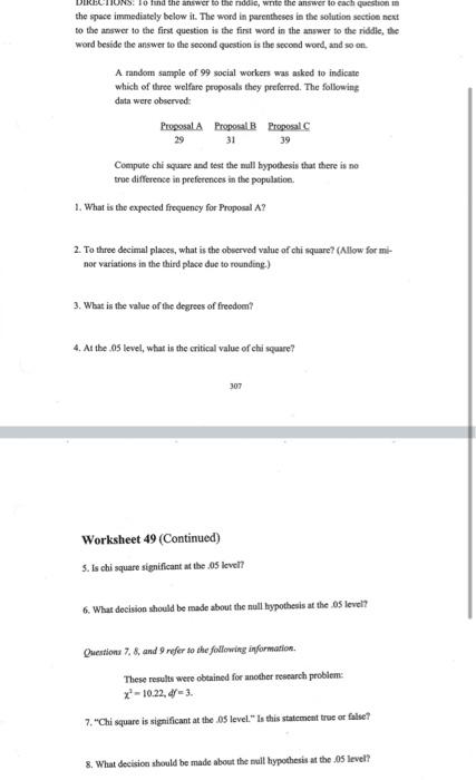 Directions To Find The Answer To The Riddie Write The Answer To Each Question In The Space Immediately Below It The W 1