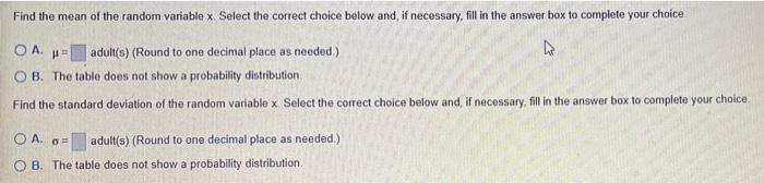 X P X 0 0 353 Groups Of Adults Are Randomly Selected And Arranged In Groups Of Three The Random Variable X Is The Numb 2