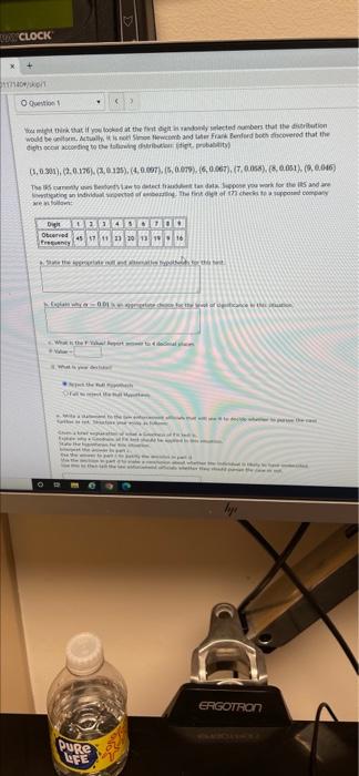 Clock 11 10 1 O Question 1 You Might Think That If You Looked At The First Digit In Randonly Selected Numbers That The D 1