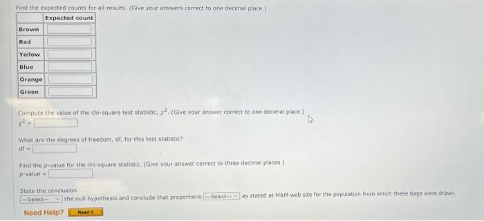 A Researcher Purchased Four 1 Pound Bags Of Plain M Ms At Different Stores To Compare The Color Distribution To The One 2