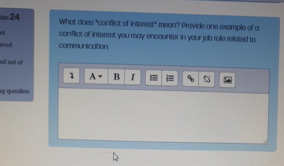 Cion 24 Et What Does Conflict Of Interest Mean Provide One Example Of A Conflict Of Interest You May Encounter In You 1