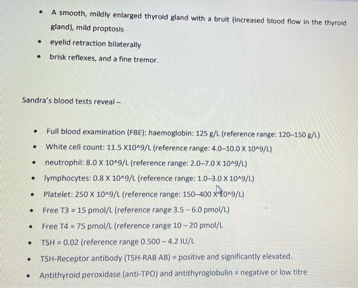 Case Scenario Sandra Bullock 39 Years Of Age Is Seeing A Gp Where You Work As Practice Nurse Over The Past 3 Weeks 3