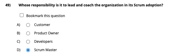 Whose Responsibility Is It To Lead And Coach The Organization In Its Scrum Adoption