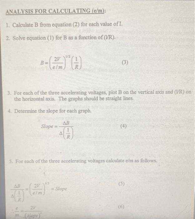 Analysis For Calculating E M 1 Calculate B From Equation 2 For Each Value Of I 2 Solve Equation 1 For B As A F 1