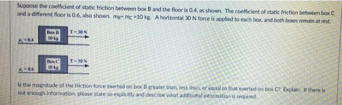 Box A Is Initially At Rest On A Rough Floor A Cord Attached To The Box Is Used To Apply A Horizontal Tension Force Of M 2