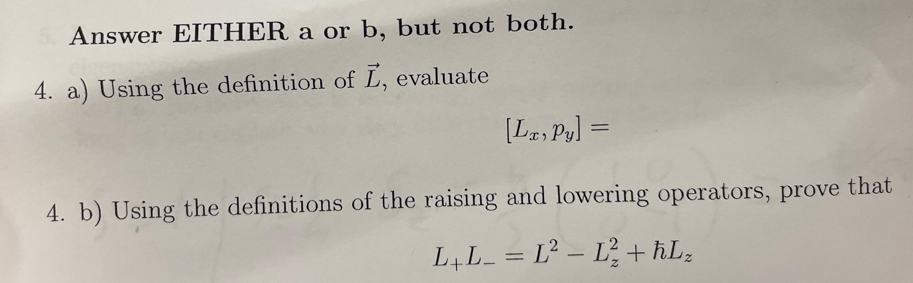 5 Answer Either A Or B But Not Both 4 A Using The Definition Of L Evaluate La Py 4 B Using The Definitions 1
