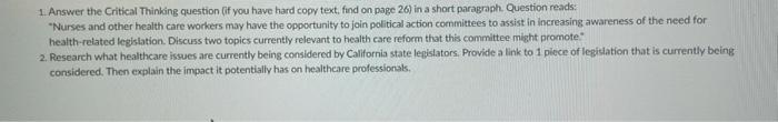 1 Answer The Critical Thinking Question Of You Have Hard Copy Text Find On Page 26 In A Short Paragraph Question Rea 1