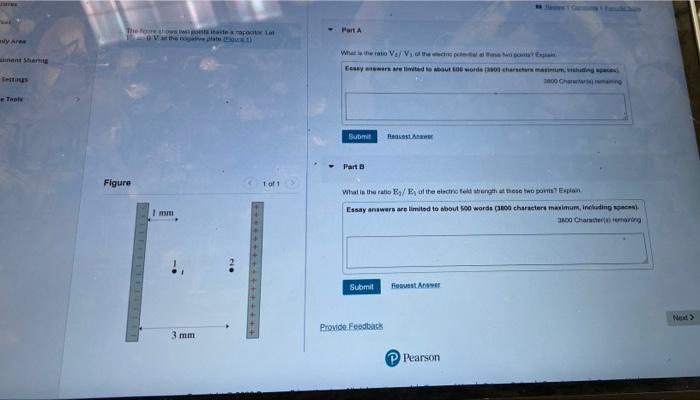 Y Area Nent Sharing Settings Tools The Foure Shows W Ponts Inoide A Capacitor Lat The Negative Plates 1 Of 1 Figure 1 M 1