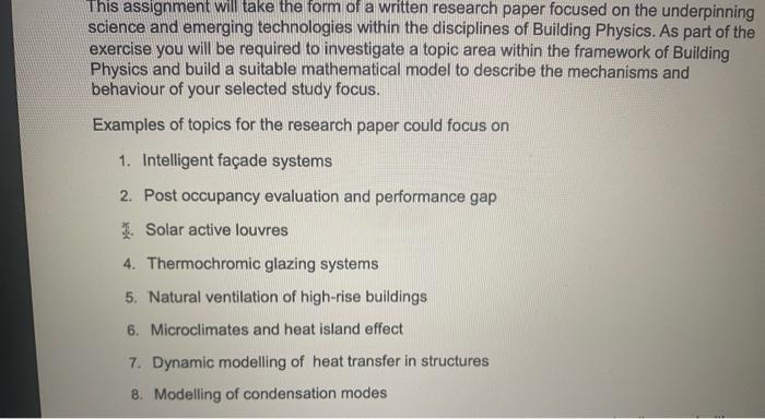 This Assignment Will Take The Form Of A Written Research Paper Focused On The Underpinning Science And Emerging Technolo 1