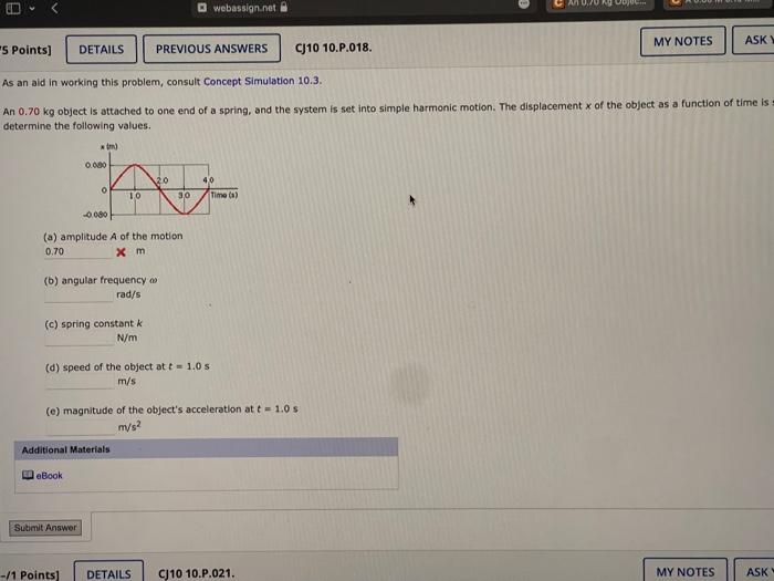 Webassign Net 5 Points Details Previous Answers Cj10 10 P 018 My Notes Asky As An Aid In Working This Problem Consul 1