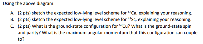 Using The Above Diagram A 2 Pts Sketch The Expected Low Lying Level Scheme For 42ca Explaining Your Reasoning B 2