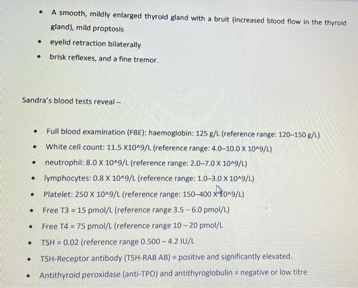 Case Scenario Sandra Bullock 39 Years Of Age Is Seeing A Gp Where You Work As Practice Nurse Over The Past 3 Weeks 5