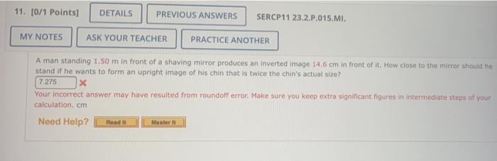 11 0 1 Points Details Previous Answers Sercp11 23 2 P 015 Mi My Notes Ask Your Teacher Practice Another A Man Standi 1