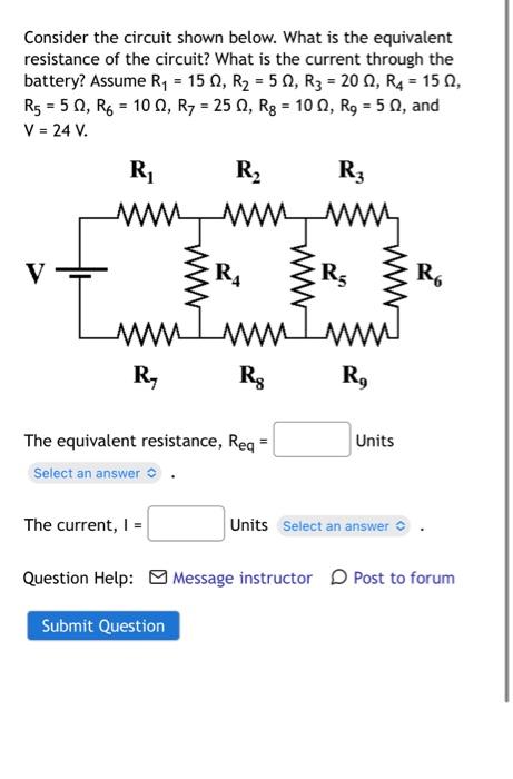 The Resistors R 9 502 R 3702 And R3 250 Are Connected To A 24 V Battery As Shown In The Figure Below What Is T 2