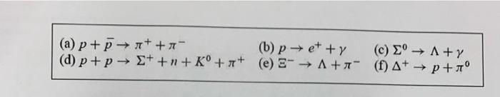 1 Explain Which Of The Following Reactions Are Allowed And Which Are For Bidden By The Conservation Laws Appropriate T 2