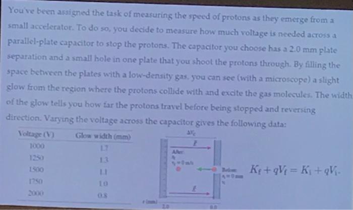 You Ve Been Assigned The Task Of Measuring The Speed Of Protons As They Emerge From A Small Accelerator To Do So You D 1