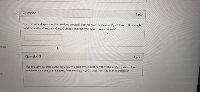Ine 3vo 2v0 Vo Ve 2v D A Ov 3v In The Equipotential Diagram Above The Value Of Vo 90 Volts Determine The Amount Of 2