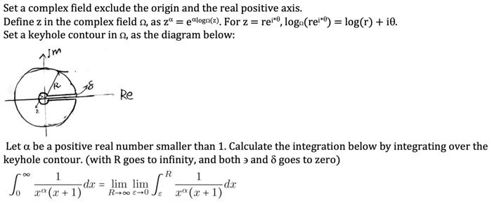 Set A Complex Field Exclude The Origin And The Real Positive Axis Define Z In The Complex Field 2 As Zo Ealogn Z F 1