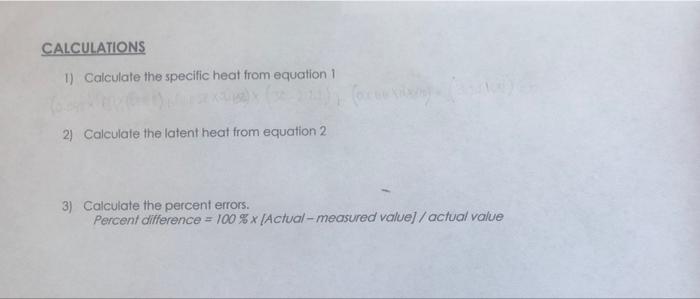 Experiment Calorimetry Report Form Date Material Of Calorimeter Aluminum Specific Heat Of Calorimeter Specific Heat 2