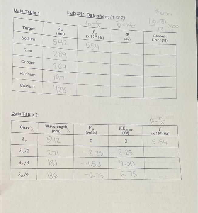 Data Table 1 Target Sodium Zinc Copper Platinum Calcium Data Table 2 Case 20 20 2 10 3 20 4 Lab 11 Datasheet 1 Of 2 F 1