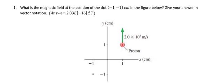 1 What Is The Magnetic Field At The Position Of The Dot 1 1 Cm In The Figure Below Give Your Answer In Vector Nota 1