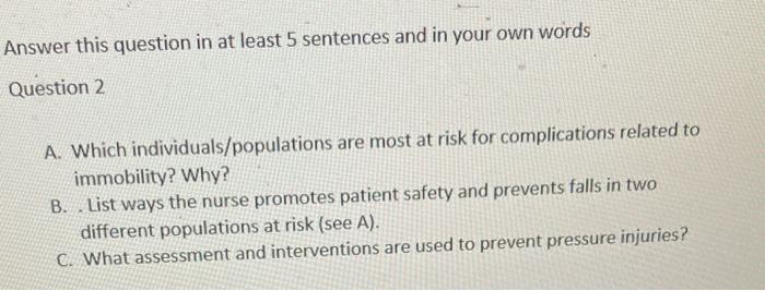 Answer This Question In At Least 5 Sentences And In Your Own Words Question 2 A Which Individuals Populations Are Most 1