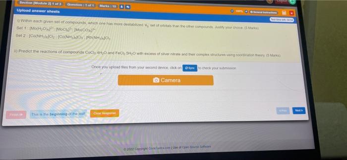 Section Module 211 Of 3 Question 1 Of 1 Marks 10 Upload Answer Sheets Sasa 0 Within Each Given Set Of Compounds Whi 1