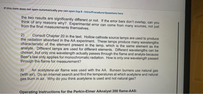If This Item Does Not Open Automatically You Can Open Exp 8 Intro Procedure Questions Here 7 Questions 1 What Is The 3