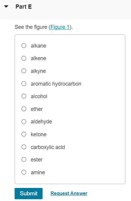 Identify Each Of The Following Organic Compounds As An Alkane Alkene Alkyne Aromatic Hydrocarbon Alcohol Ether Ald 1