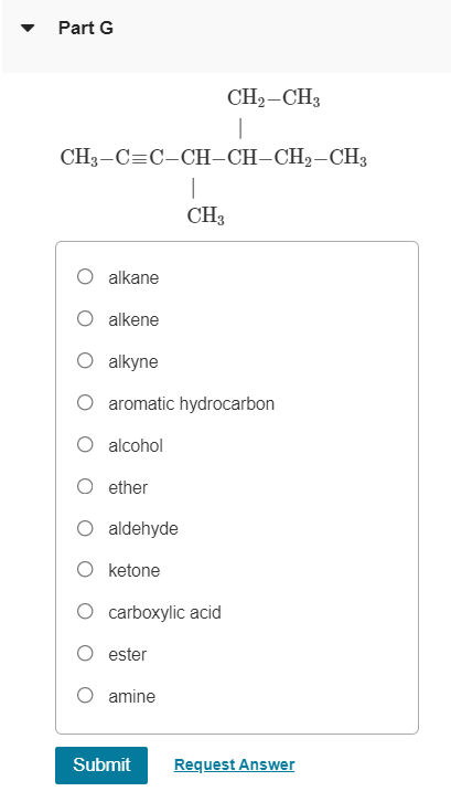 Question 18 Identify Each Of The Following Organic Compounds As An Alkane Alkene Alkyne Aromatic Hydrocarbon Alco 1