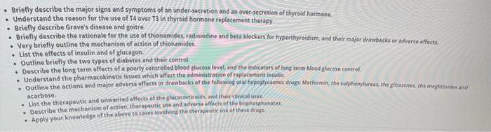 Briefly Describe The Major Signs And Symptoms Of An Under Secretion And An Over Secretion Of Thyroid Hormone Understand 1