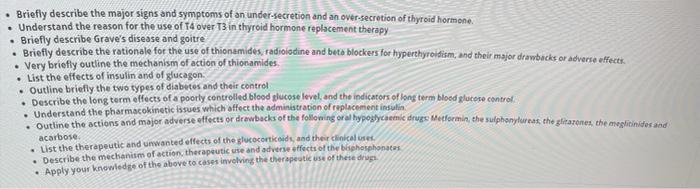 Briefly Describe The Major Signs And Symptoms Of An Under Secretion And An Over Secretion Of Thyroid Hormone Understand 1