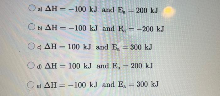 Shown Below Is A Reaction Profile For A Particular Chemical Reaction Each Gridline On The Diagram Corresponds To 100 Kj 2