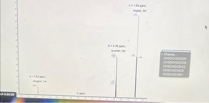 Folder Using Market A 2051 Exam 2 Flas For Each Of The Following H Nmr Spectrum Choose The Compound That Generate 2