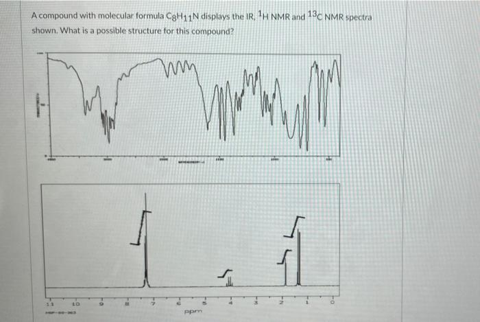 A Compound With Molecular Formula Cgh11n Displays The Ir H Nmr And 13c Nmr Spectra Shown What Is A Possible Structure 1
