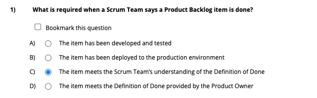 What Is Required When A Scrum Team Says A Product Backlog Items Is Done