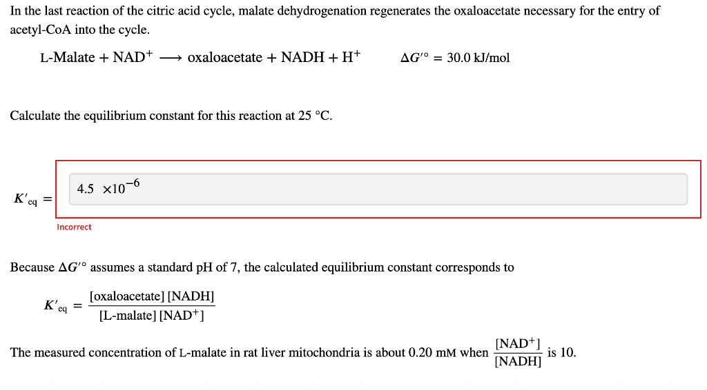 In The Last Reaction Of The Citric Acid Cycle Malate Dehydrogenation Regenerates The Oxaloacetate Necessary For The Ent 1